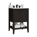 24"/CulturedMarble-4"Centerset//Brown