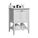 24"/CulturedMarble-4"Centerset/White