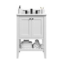 24"/CulturedMarble-4"Centerset/White