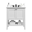 30"/CulturedMarble-4"Centerset/White