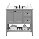 36"/CulturedMarble-4"Centerset/Grey