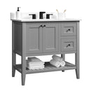 36"/CulturedMarble-4"Centerset/Grey