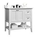 36"/CulturedMarble-4"Centerset/White