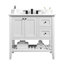 36"/CulturedMarble-4"Centerset/White