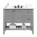 42"/CulturedMarble-4"Centerset/Grey