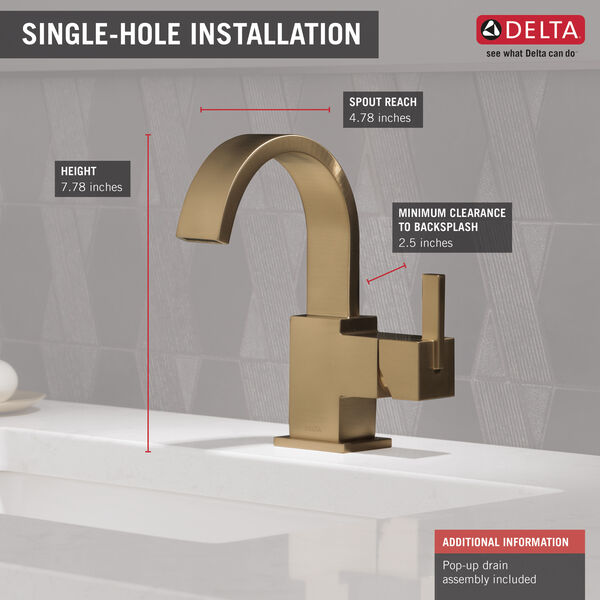 Delta Vero Single Hole Bathroom Faucet