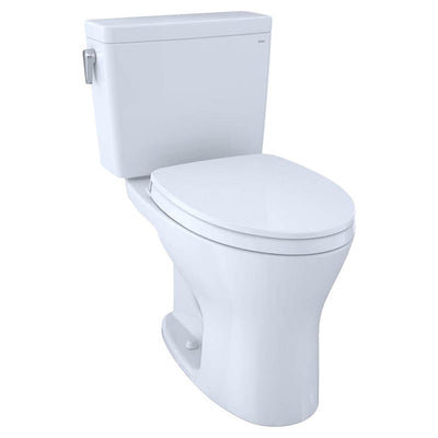 TOTO Drake Two-Piece Universal Height Toilet w/ SoftClose, Elongated, 1.6/0.8 GPF, 10" Rough-In, CEFIONTECT, WASHLET+ Ready, Cotton White