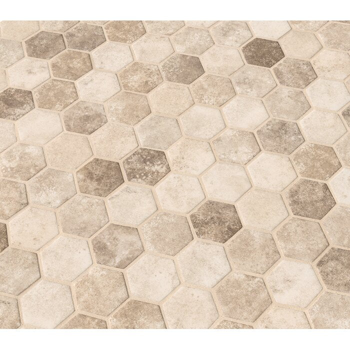 Sande Hexagon 2" x 2" Glass Mosaic Tile in Brown (14.7 SF/Carton)