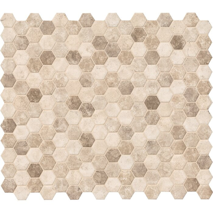 Sande Hexagon 2" x 2" Glass Mosaic Tile in Brown (14.7 SF/Carton)