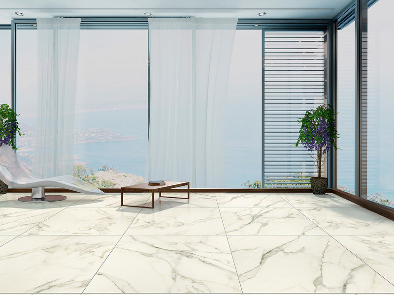 Calacatta 24" x 24" Polished Pocelain Floor and Wall Tile (15.38 SF/Carton)