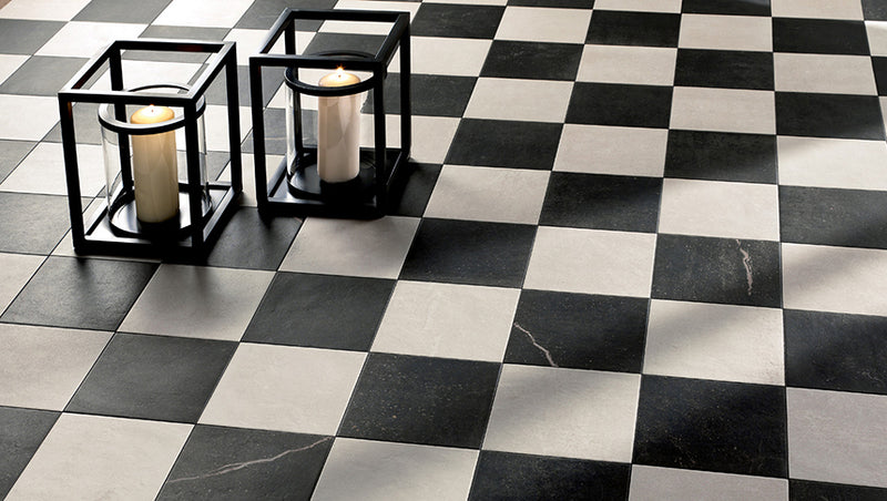 Cemento Black 8" x 8" Floor and Wall Porcelain Matte Tile (12.9 sqf/carton)