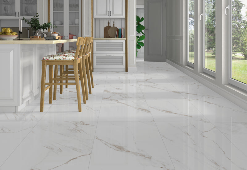 Naos White Floor and Wall porcelain Polished Tile (15.5/Carton)