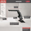 Delta Pivotal Handle Bathroom Faucet with Drain Assembly - Matte Black