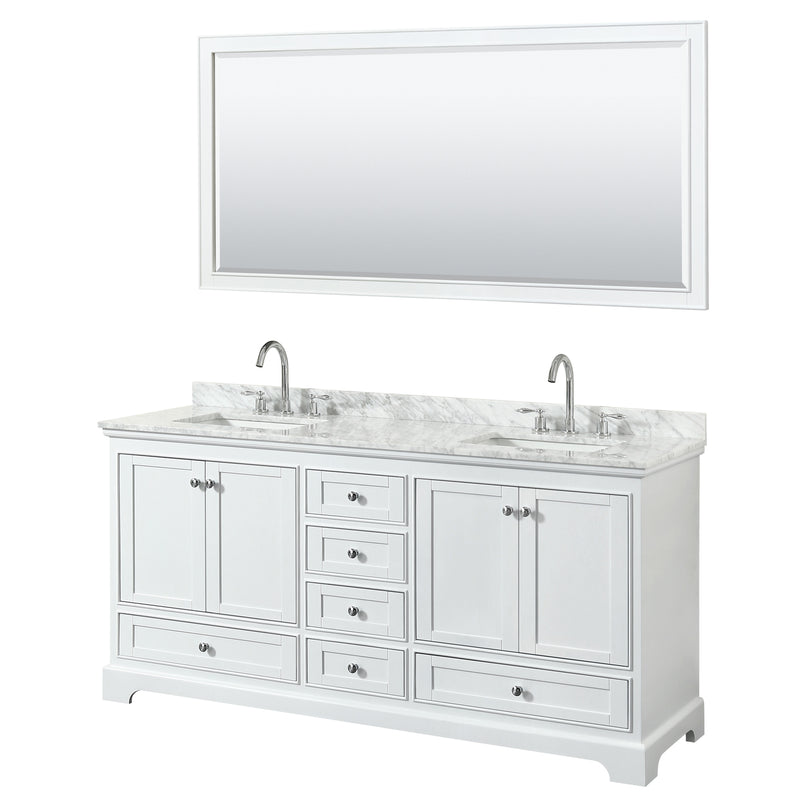 72"/White/SquareSinks