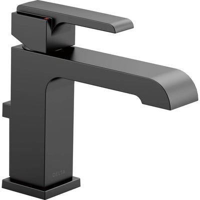 Delta Ara 1.2 GPM Single Hole Bathroom Faucet - Includes Metal Pop-Up Drain Assembly - Matte Black