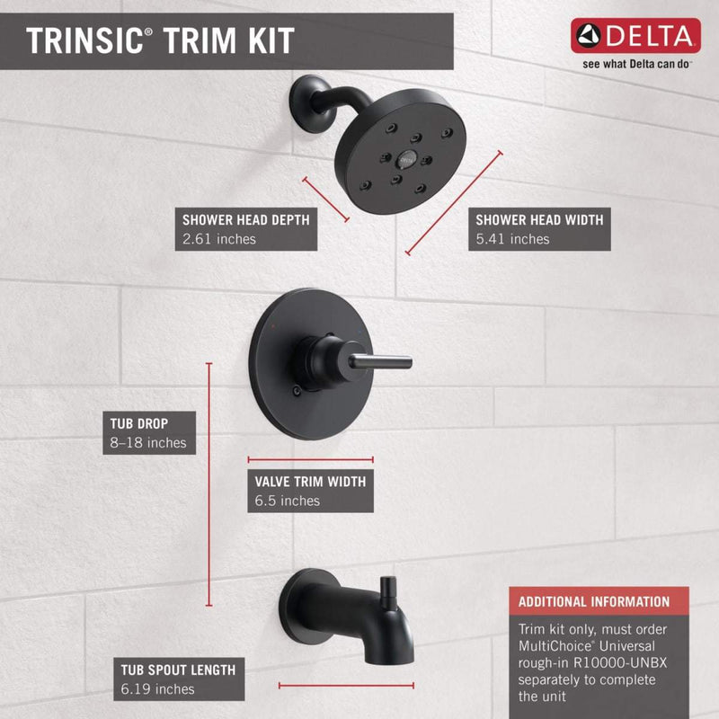 Delta Trinsic Monitor 14 Series Single Function Pressure Balanced Shower / Shower + Tub