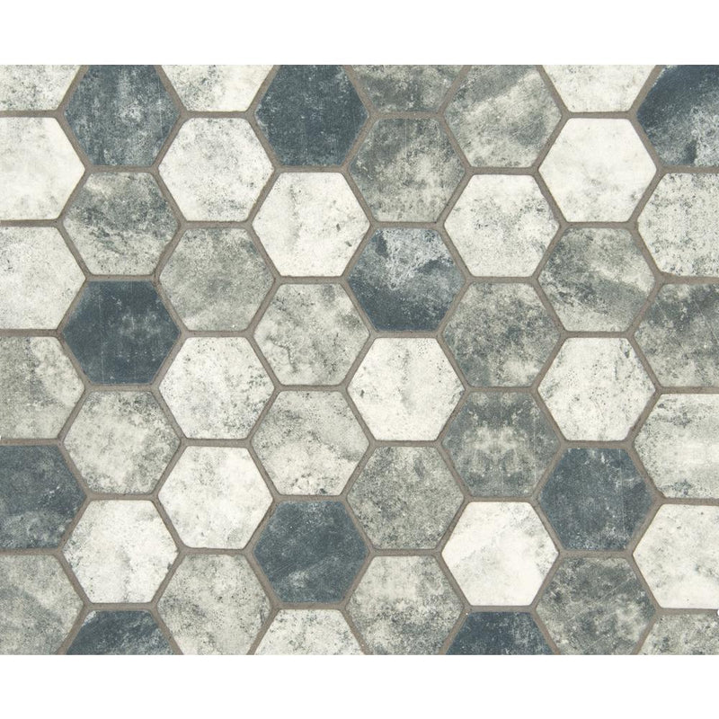 Truffle 12" x 12" Hexagon Matte Glass Mesh-Mounted Mosaic Tile (14.7 SF/Carton)